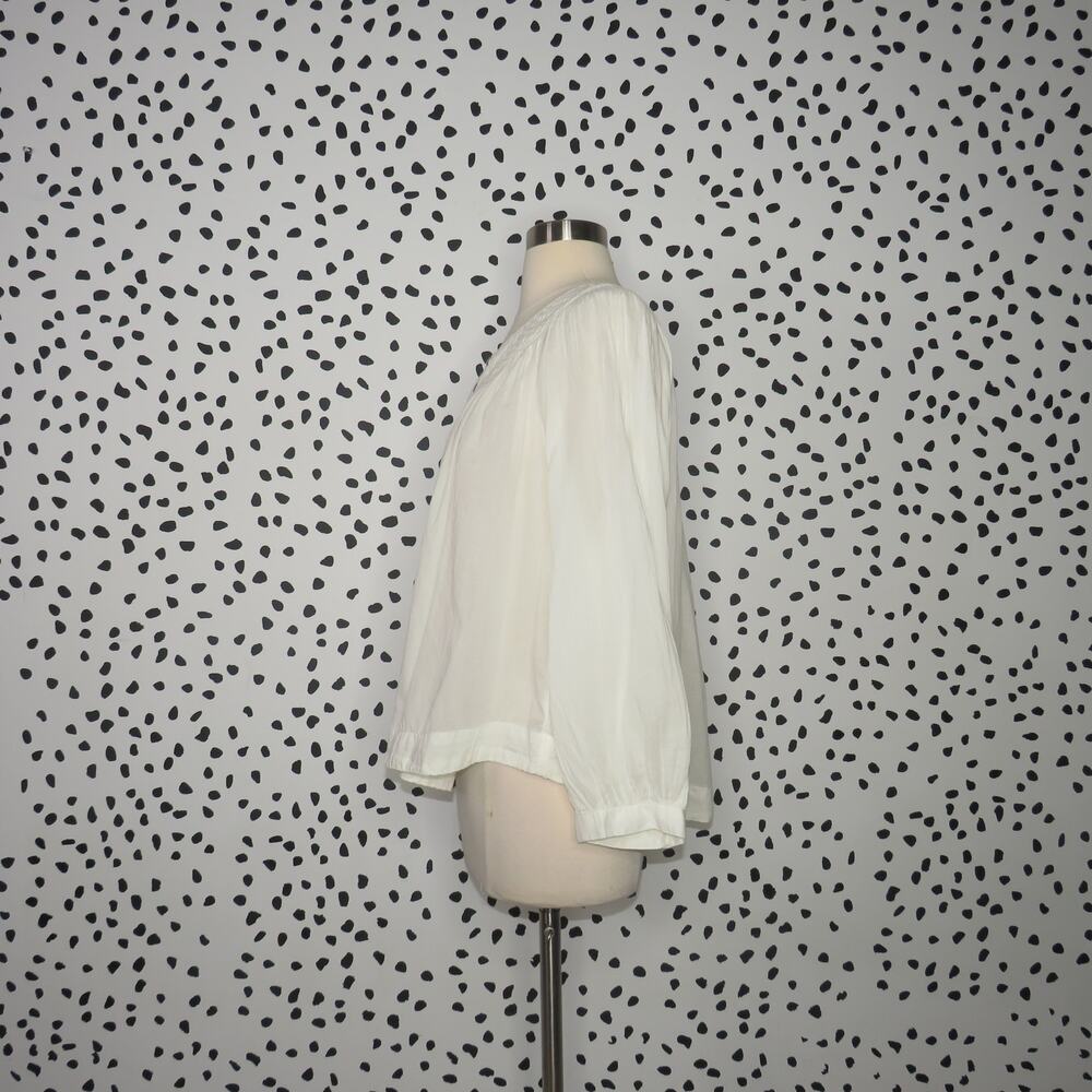 Free People White Boho Button Front Cool Meadow Cotton Top - Picture 7 of 12